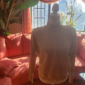 Talbots metallic gold mock turtleneck sweater